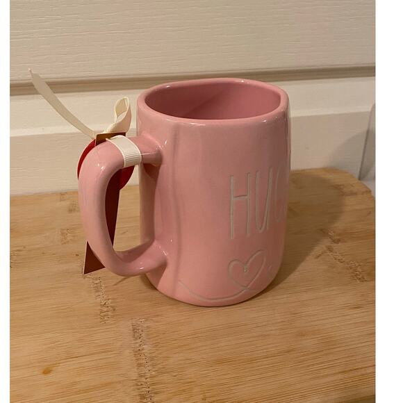 Rae Dunn KISSES & HUGS Pink Mug - Double Sided - Picture 2 of 5